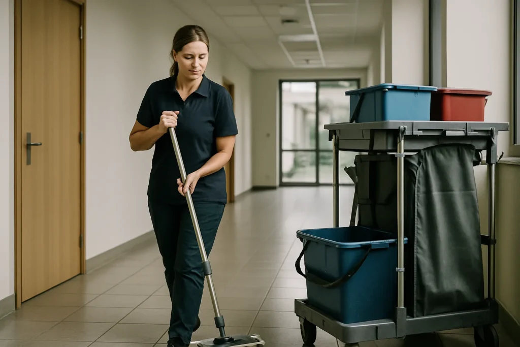 Équipe professionnelle de nettoyage dans un appartement à SOULTZ-SOUS-FORETS, utilisant des équipements modernes.