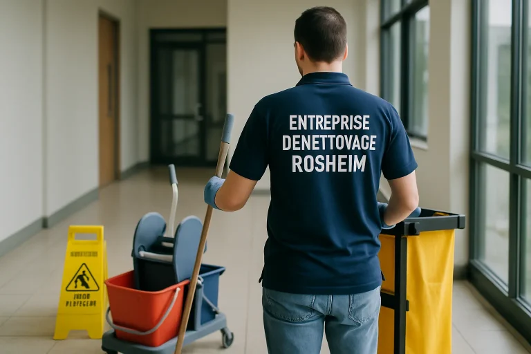 Équipe de professionnels du nettoyage en action dans un appartement à Rosheim.