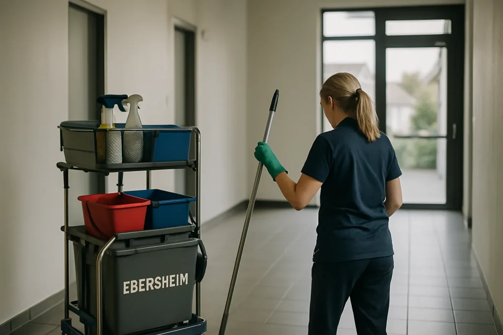 Équipe de nettoyage à Ebersheim utilisant des équipements pour un service efficace.
