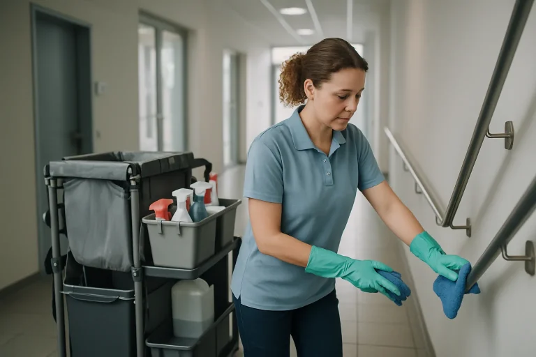 Équipe professionnelle nettoyant un appartement à Weyersheim avec des équipements modernes.