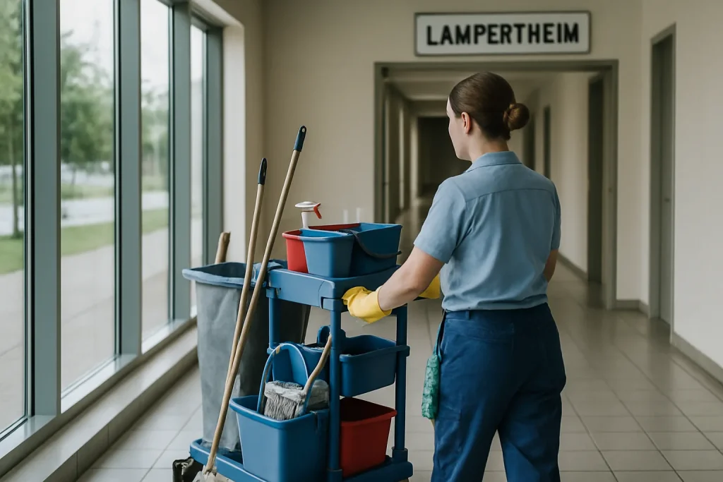 Un agent de nettoyage en action dans un appartement insalubre à Lampertheim