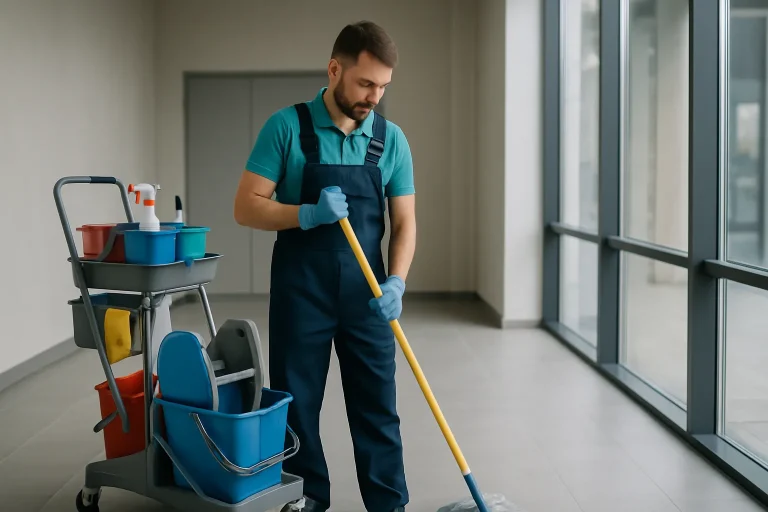 Techniciens de nettoyage à Saverne désinfectant un appartement avec des produits écologiques.