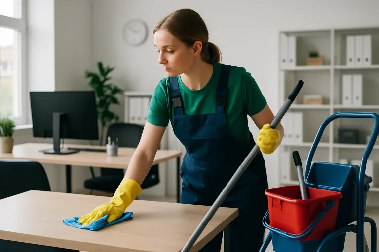 Un agent de nettoyage effectuant des travaux dans un appartement à Betschdorf.